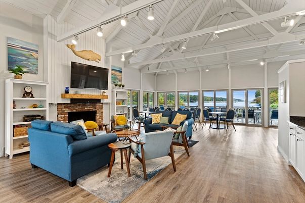 Dining room, Fireplace, Interior, Living room, Wood Texture Flooring