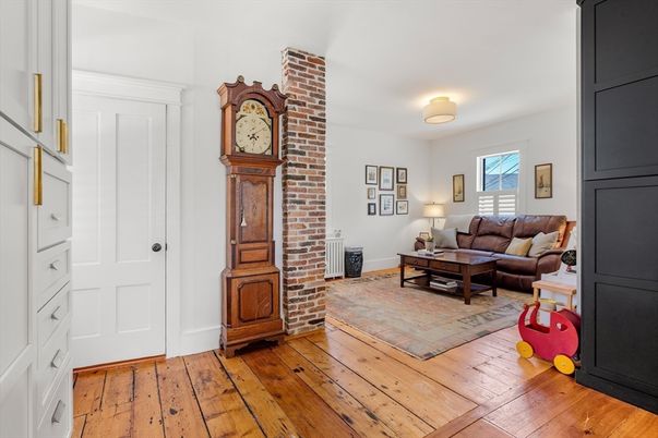Interior, Living room, Stone Walls, Wood Texture Flooring