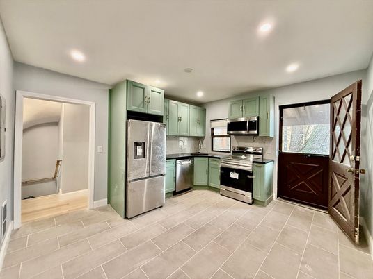 Interior, Kitchen, Recessed Lighting, Stainless Steel Appliances