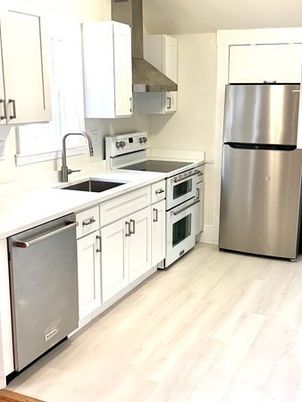 Interior, Kitchen, Stainless Steel Appliances, Wood Texture Flooring
