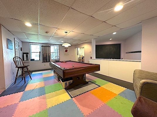 Billiard Table, Game Room, Interior, Pendant Lights, Recessed Lighting