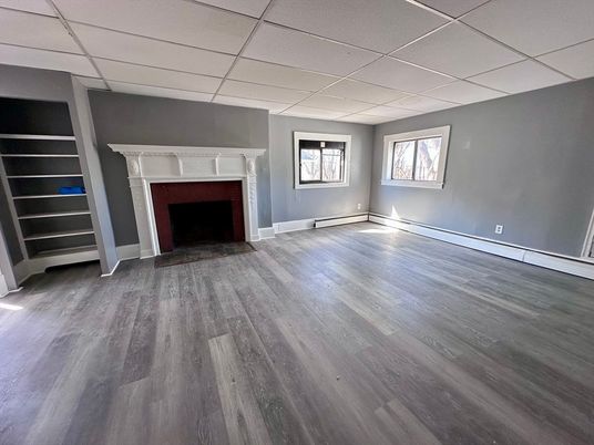 Empty room, Fireplace, Interior, Wood Texture Flooring