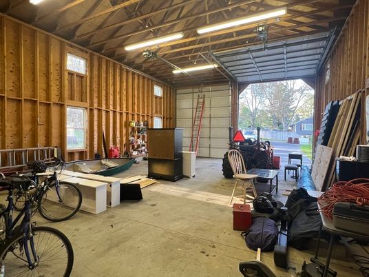 Garage, Interior, Wooden Walls
