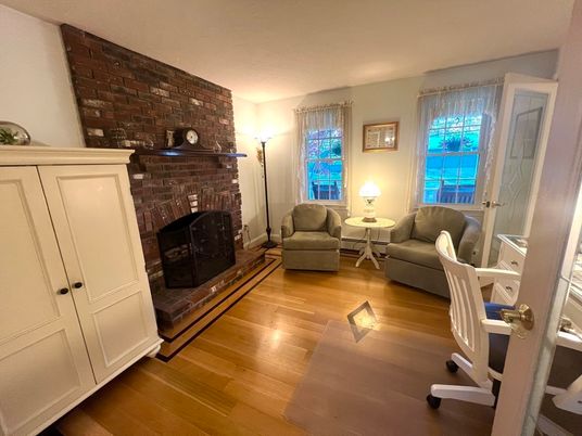 Fireplace, Interior, Living room, Stone Walls, Wood Texture Flooring
