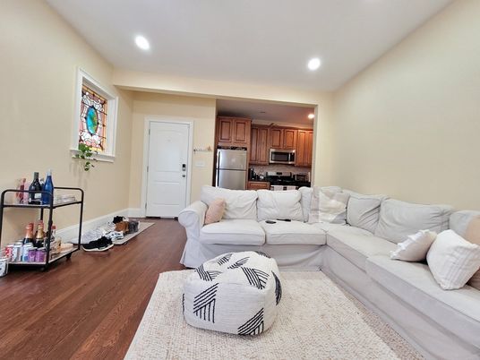 Interior, Kitchen, Living room, Recessed Lighting, Wood Texture Flooring