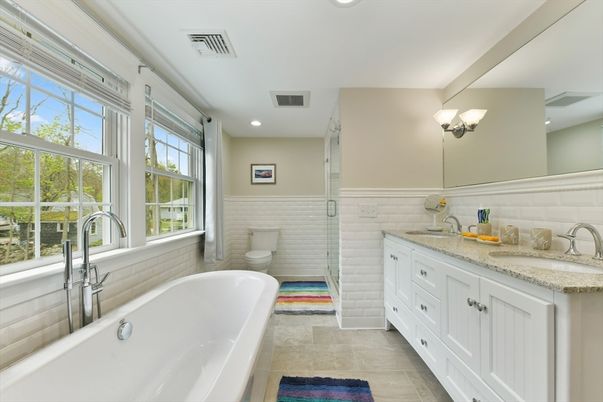 Bathroom, Dual Sink Vanities, Free Standing Baths, Glass Shower, Interior, Recessed Lighting