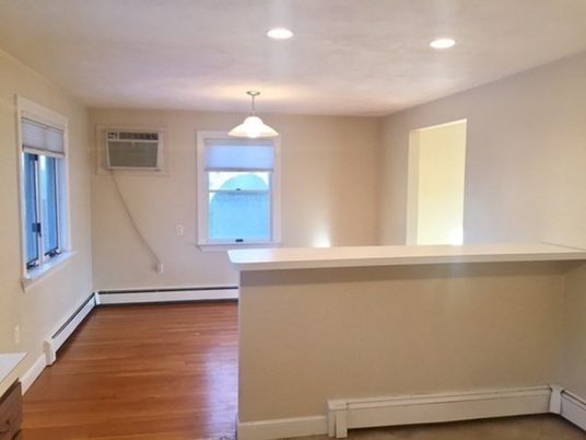 Empty room, Interior, Pendant Lights, Recessed Lighting, Wood Texture Flooring