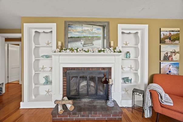 Fireplace, Interior, Wood Texture Flooring