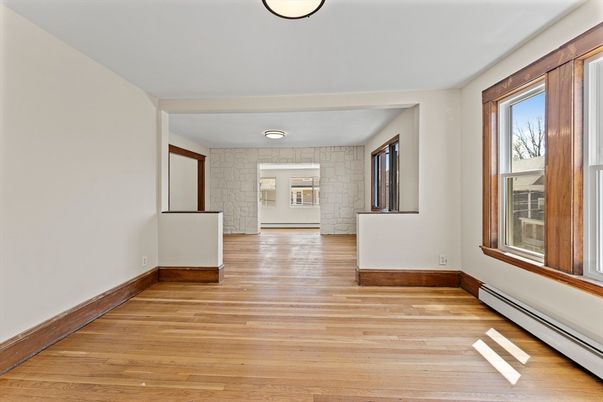Empty room, Interior, Stone Walls, Wood Texture Flooring