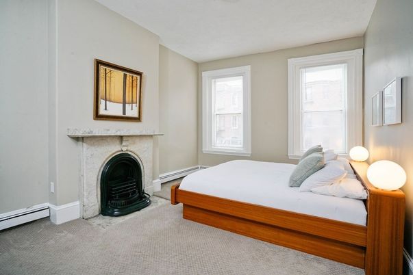Bedroom, Fireplace, Interior