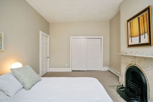 Bedroom, Fireplace, Interior