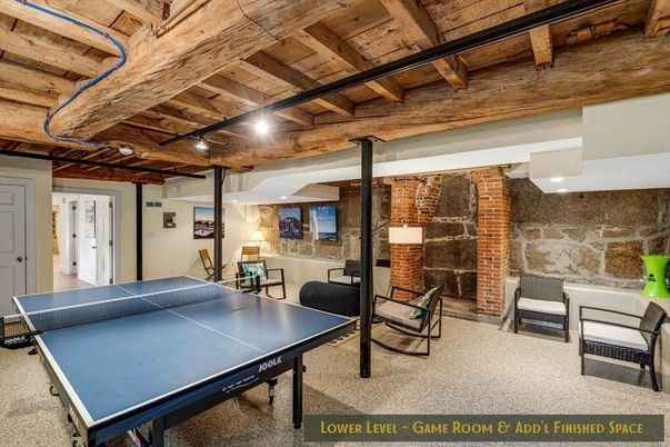 Game Room, Interior, Stone Walls, Wooden Beams, Wooden Ceilings