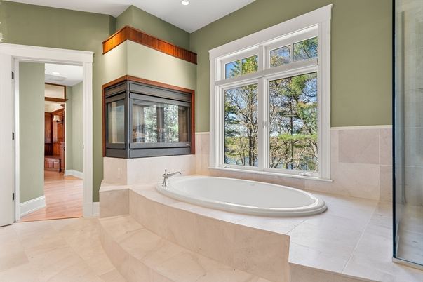 Bathroom, Interior, Recessed Lighting, Wood Texture Flooring