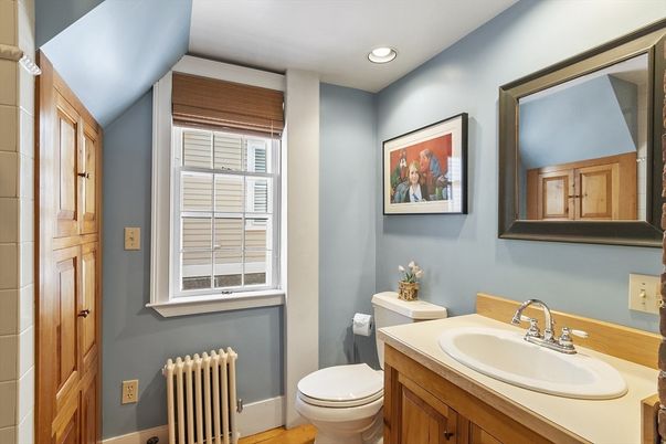 Bathroom, Interior, Recessed Lighting, Wood Texture Flooring