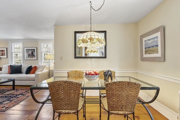 Dining room, Interior, Living room, Pendant Lights, Wood Texture Flooring
