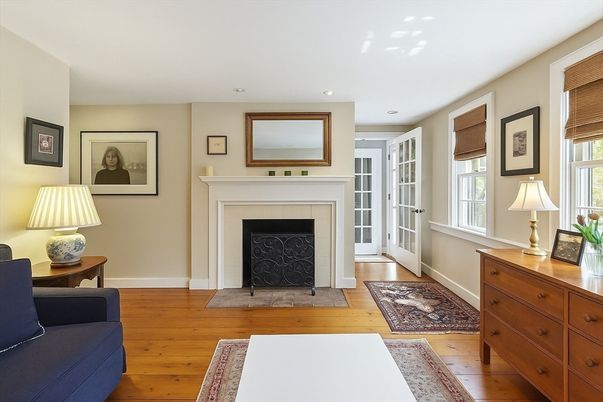 Fireplace, Interior, Recessed Lighting, Wood Texture Flooring