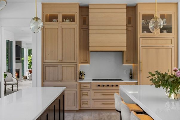 Fireplace, Interior, Kitchen, Pendant Lights, Stainless Steel Appliances