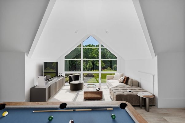Billiard Table, Game Room, Interior, Living room, Wood Texture Flooring