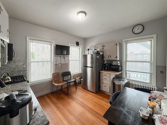 Interior, Kitchen, Stainless Steel Appliances, Wood Texture Flooring