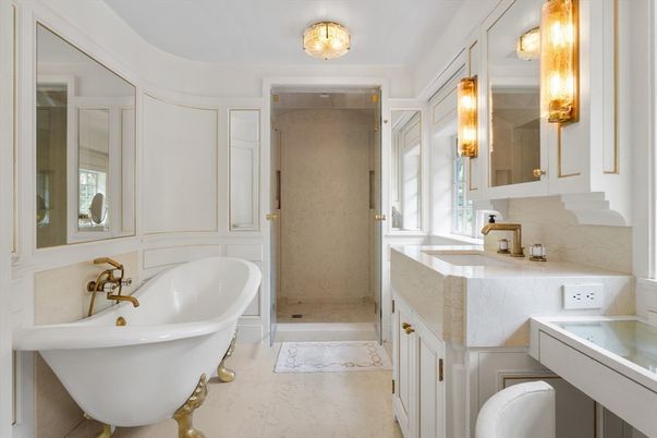 Bathroom, Dual Sink Vanities, Free Standing Baths, Glass Shower, Interior