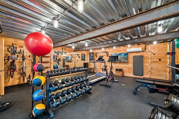 Fitness Equipment, Interior, Wooden Walls