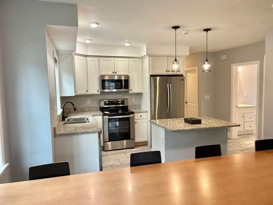Interior, Kitchen, Pendant Lights, Recessed Lighting, Stainless Steel Appliances