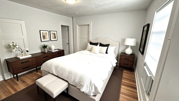 Bedroom, Interior, Wood Texture Flooring