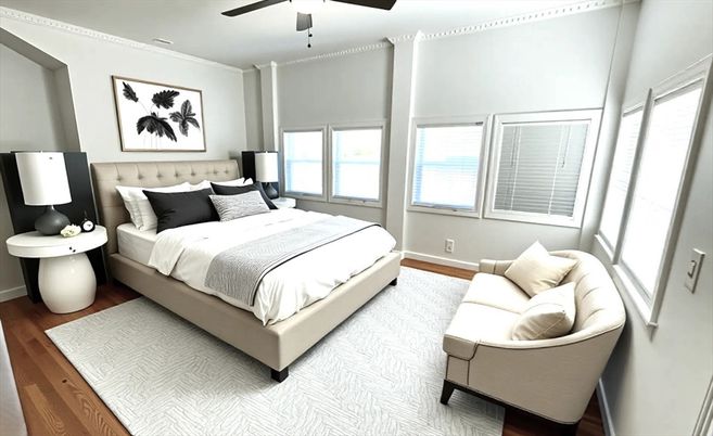 Bedroom, Interior, Wood Texture Flooring