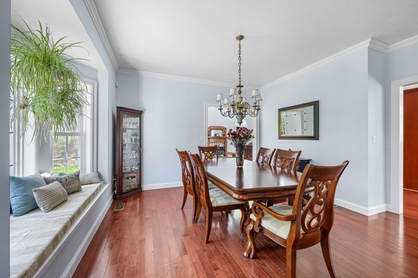 Chandelier, Dining room, Interior, Wood Texture Flooring