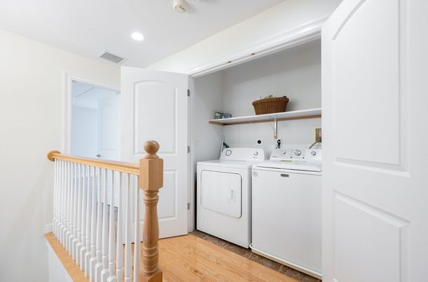 Interior, Recessed Lighting, Utility Closets, Washer, Wood Texture Flooring