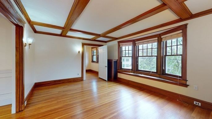 Empty room, Interior, Wooden Beams, Wood Texture Flooring