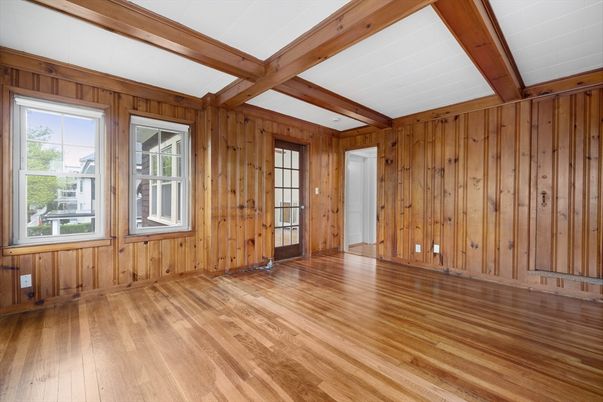 Empty room, Interior, Wooden Beams, Wood Texture Flooring, Wooden Walls