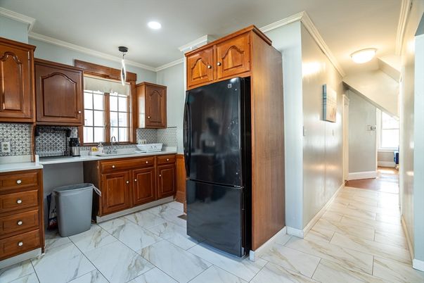 Interior, Kitchen, Marble, Pendant Lights, Recessed Lighting