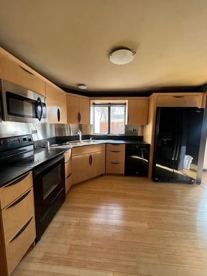 Interior, Kitchen, Stainless Steel Appliances, Wood Texture Flooring