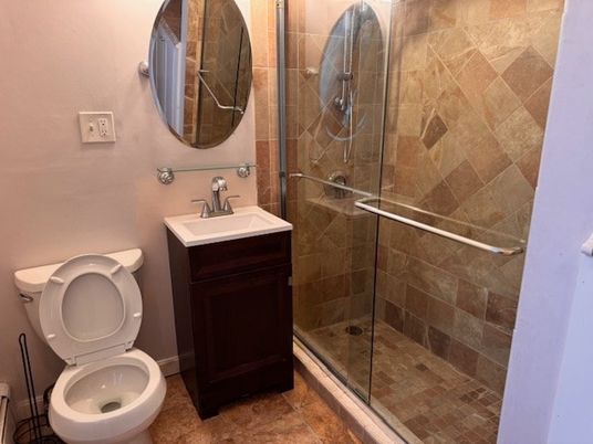 Bathroom, Glass Shower, Interior, Stone Walls