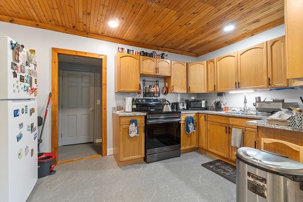 Interior, Kitchen, Recessed Lighting, Wooden Ceilings