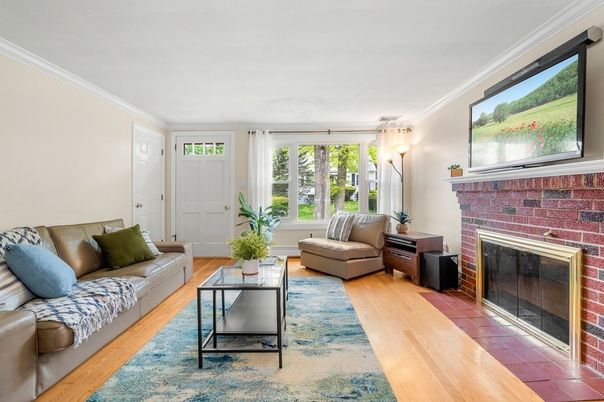 Fireplace, Interior, Living room, Wood Texture Flooring