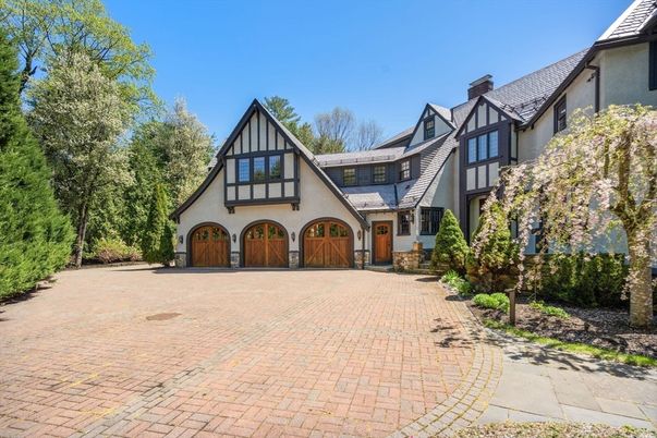Attached, Backyard, Exterior, Facade, Tudor Revival