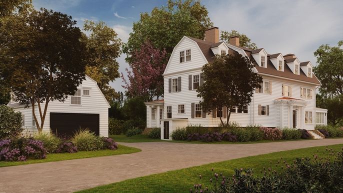 Attached, Backyard, Exterior, Facade, Farmhouse
