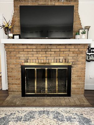 Fireplace, Interior, Wood Texture Flooring