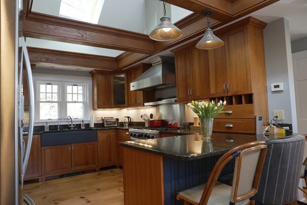 Interior, Kitchen, Pendant Lights, Stainless Steel Appliances, Wood Texture Flooring
