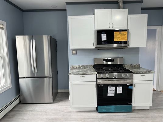 Interior, Kitchen, Stainless Steel Appliances, Wood Texture Flooring