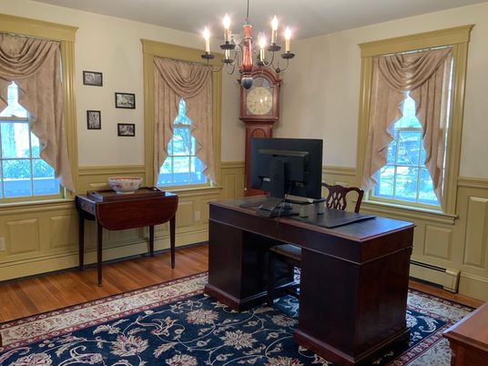 Chandelier, Home Office, Interior, Wood Texture Flooring