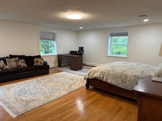 Bedroom, Home Office, Interior, Recessed Lighting, Wood Texture Flooring