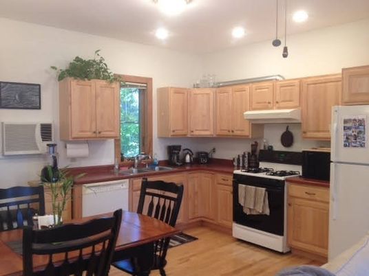 Dining room, Interior, Kitchen, Pendant Lights, Recessed Lighting, Wood Texture Flooring