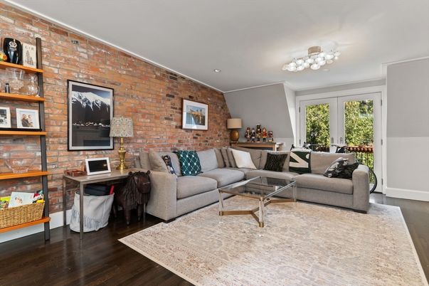 Interior, Living room, Stone Walls, Wood Texture Flooring