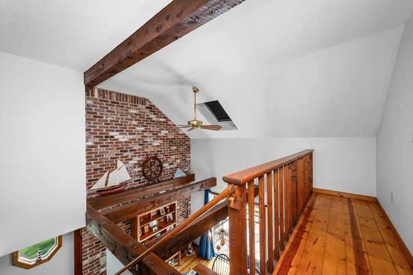 Interior, Stone Walls, Wooden Beams, Wood Texture Flooring