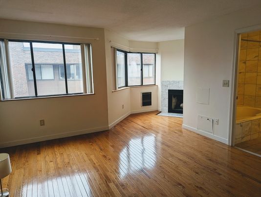 Empty room, Fireplace, Interior, Wood Texture Flooring