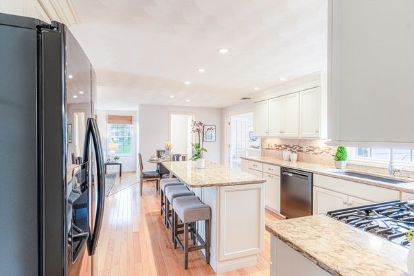 Interior, Kitchen, Recessed Lighting, Wood Texture Flooring