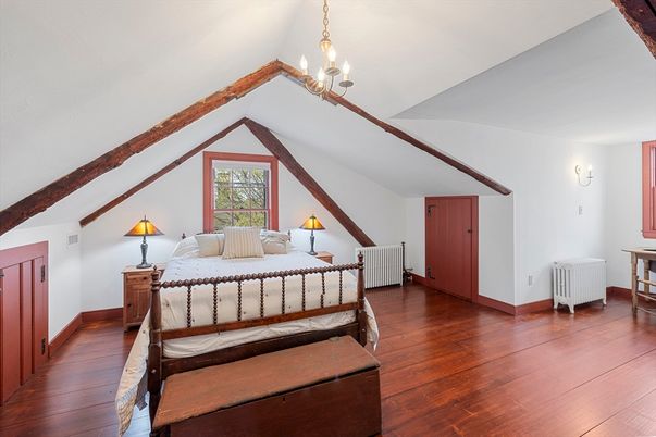 Bedroom, Interior, Pendant Lights, Wood Texture Flooring